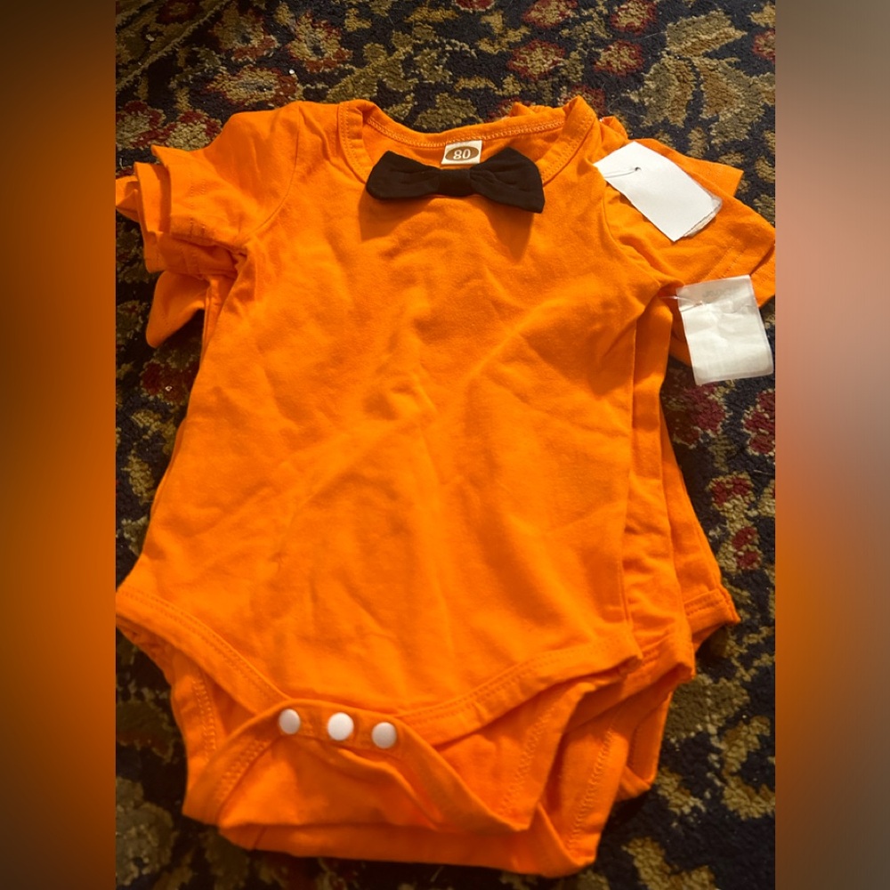 Orange and bow onsie